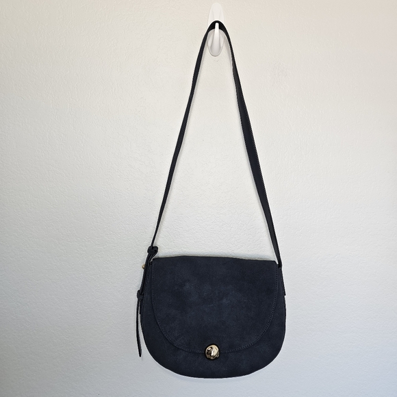 NWT Madewell | Dakota Large Saddle Crossbody Bag Indigo Navy Blue Leather Womens - Picture 5 of 12